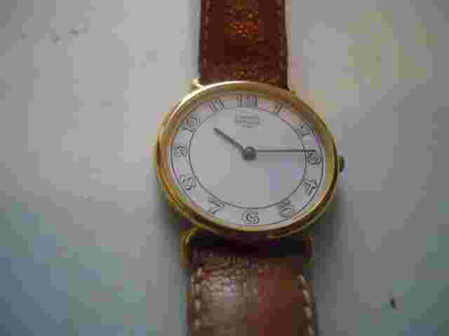Vintage Emerich Meerson women's Brown leather band & Analog used watch.