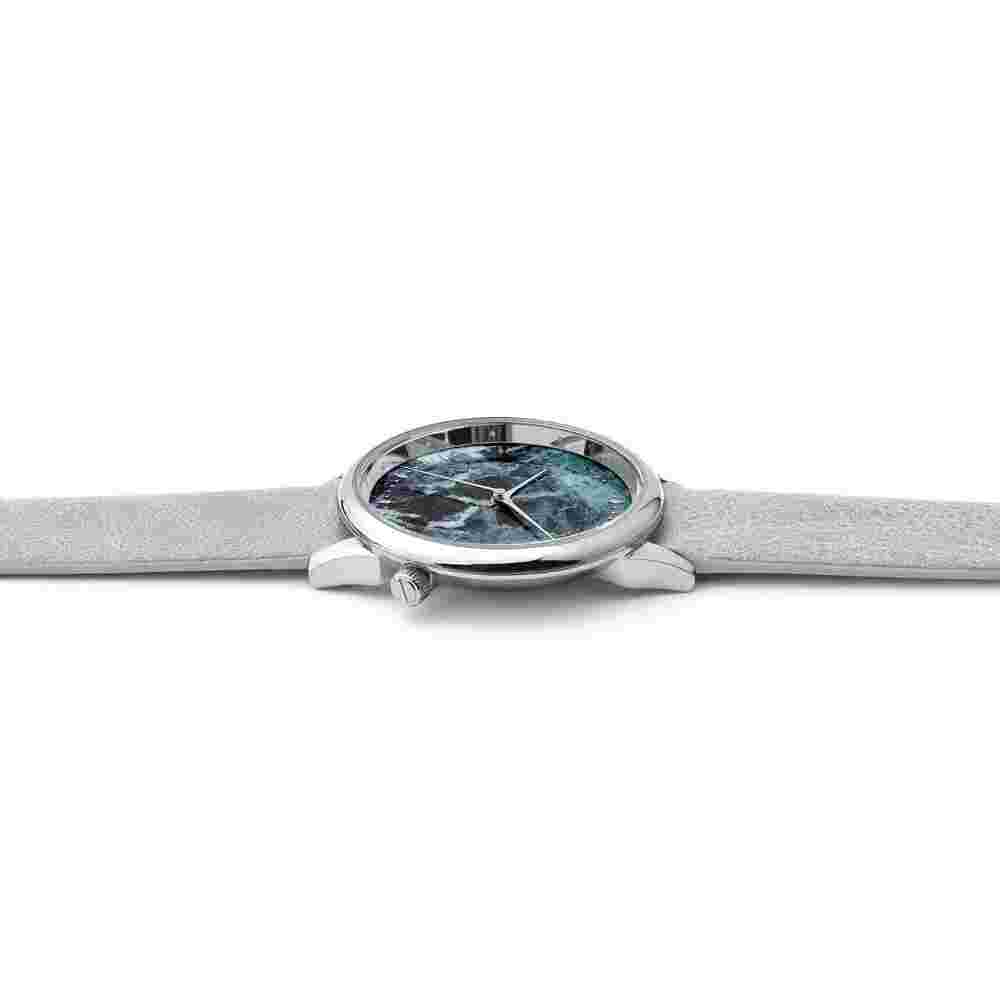 Komono Blue Dial With Gray Leather Strap Women Watch KOM-W2473