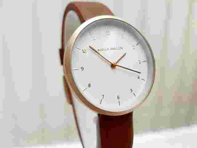 New KAREN MILLEN Ladies Watch Tan Genuine Leather strap IDEAL GIFT!! RRP £120 !
