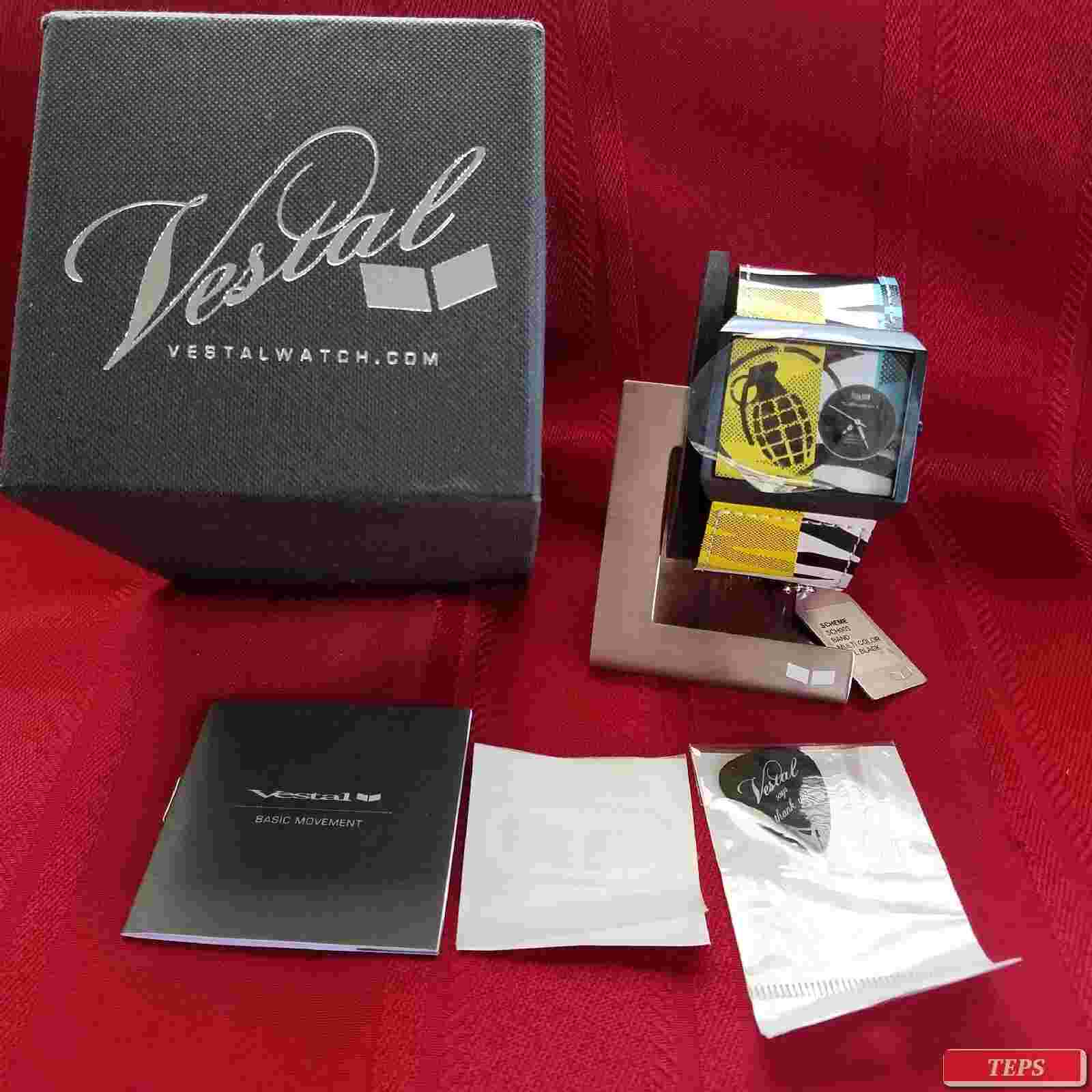 Vestal "Scheme" (90's) 30M Japanese Movement w/ Original Case & Stand