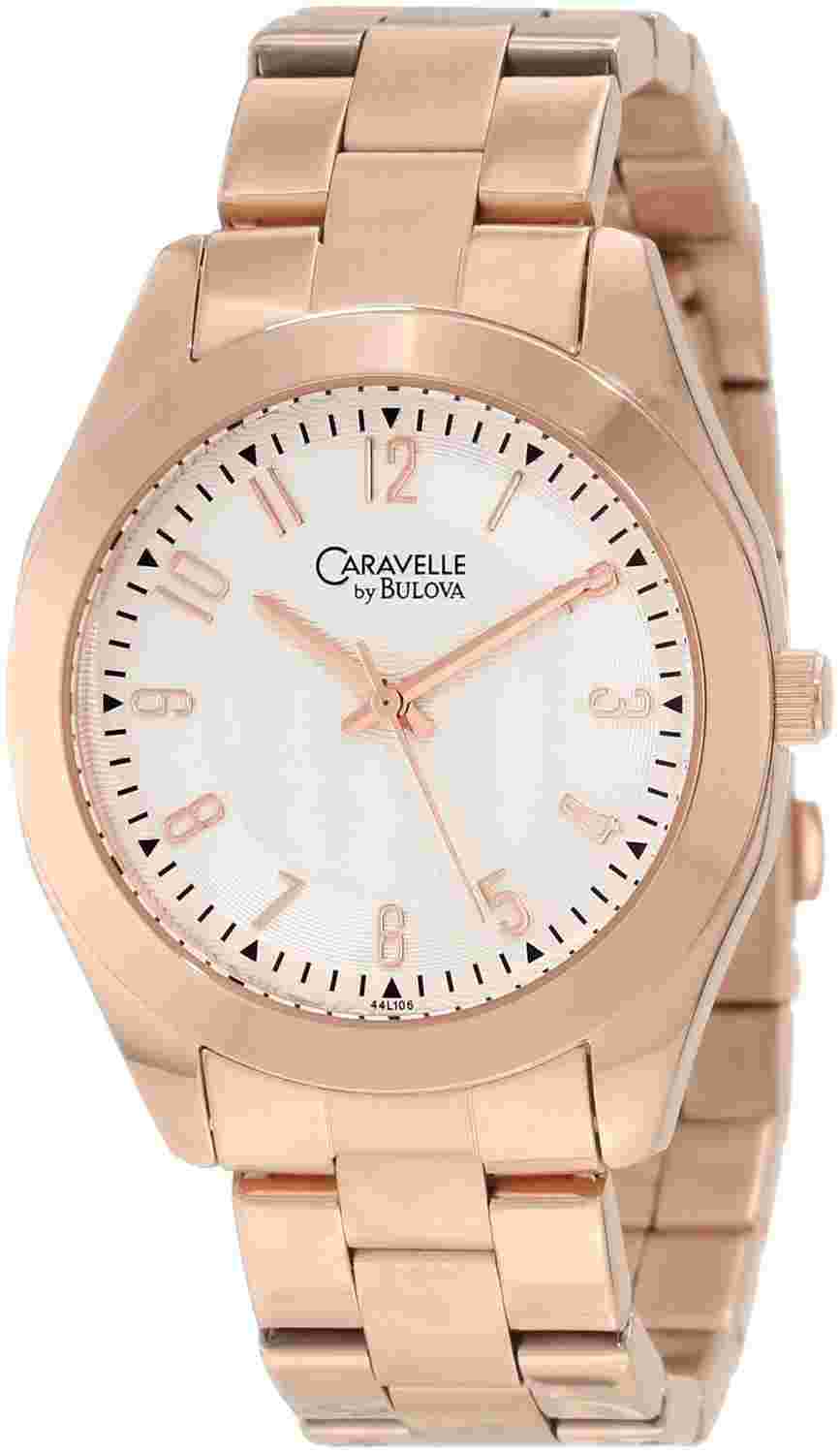 Caravelle by Bulova Women's Classic Rose Gold-Tone Bracelet  Watch 44L106