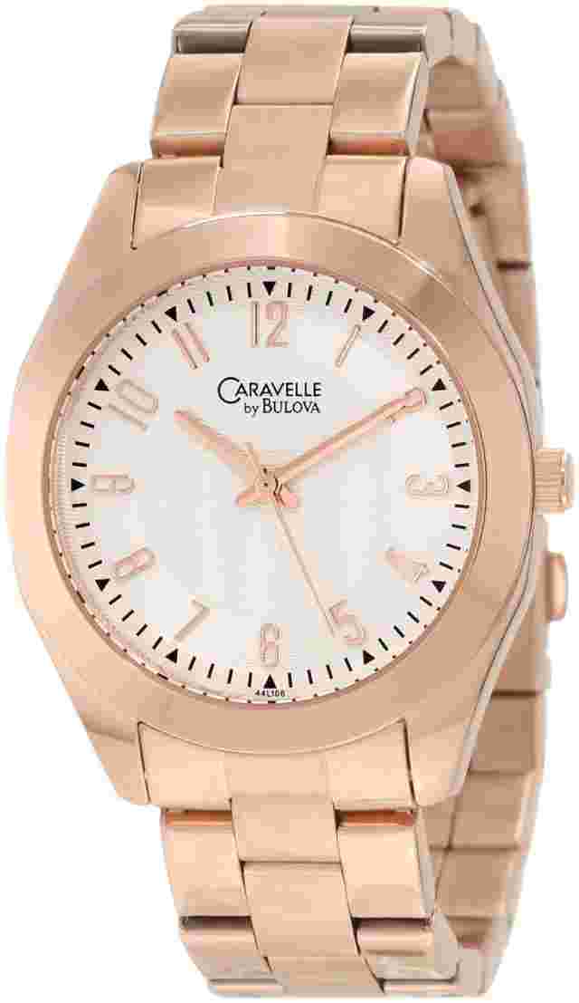 Caravelle by Bulova Women's Classic Rose Gold-Tone Bracelet  Watch 44L106