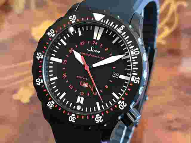 SINN U2.S EZM5 Automatic Black White Red U-Boat Steel Silicone Round Analog Mens