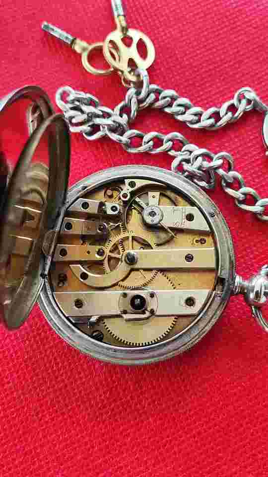 Rare !!!!! Silver LE ROY Paris Ottoman Mens Pocket Watch 48.5mm Super Dial _513
