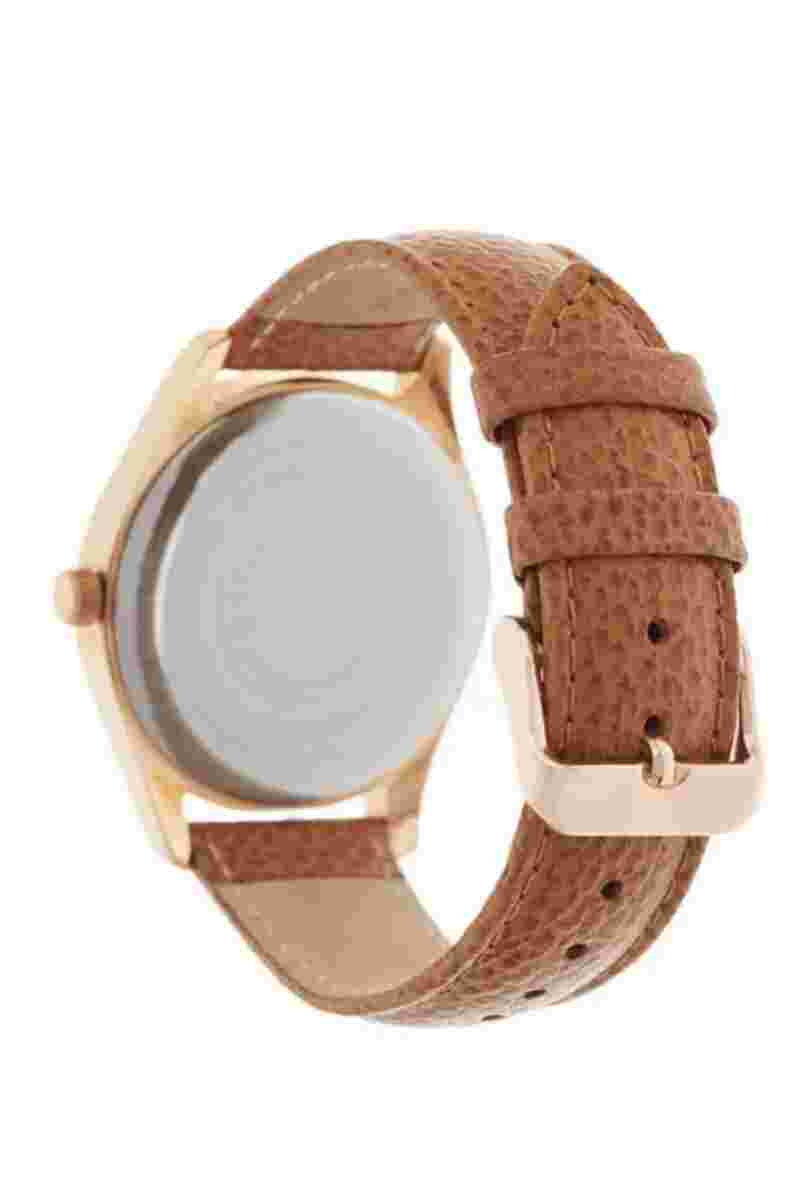 NEW Bronzo Italia Watch Rose-tone Genuine Leather Strap Sold On QVC $129