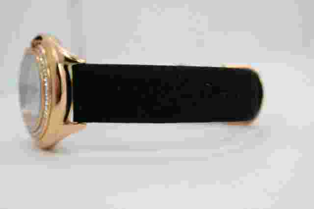 Ladies Sophie & Freda Rose Gold Crystal Bezel MOP Dial Black Leather Watch NB 3