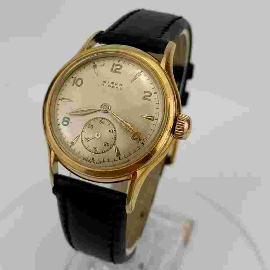 VTG Birks Rideau Mens Watch Early 1950’s Swiss Gold Filled Sub Second New Strap