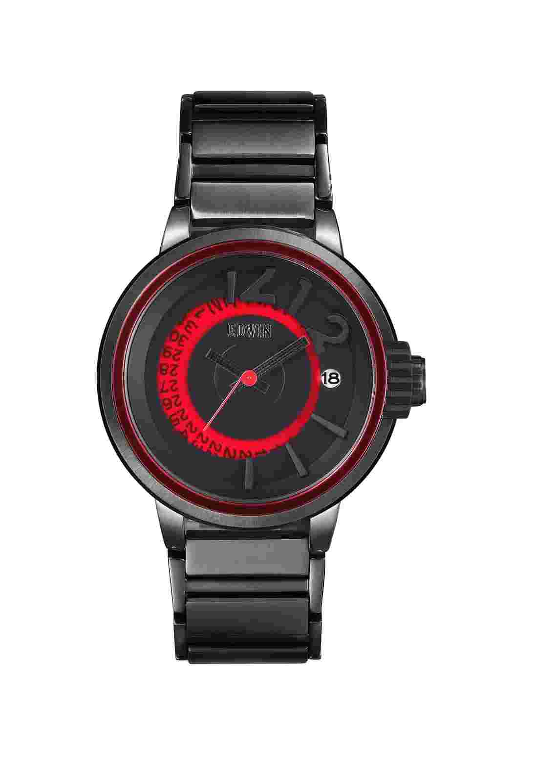 Edwin EDITION Men's 3 Hand-Date Watch, Stainless Steel Case with Stainless