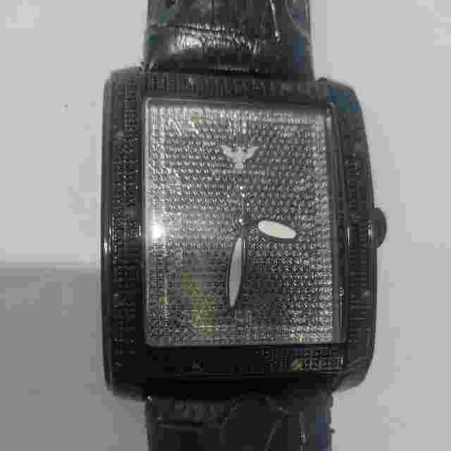 BLACK FINISH MEN'S DIAMOND KING WATCH 3ATM WATER RESISTANT UD8025 Genuine