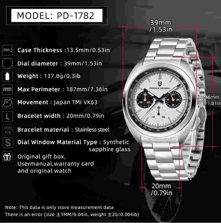 PAGANI DESIGN Men's Watches Quartz Watch for Men Chronograph Quartz Watch Men