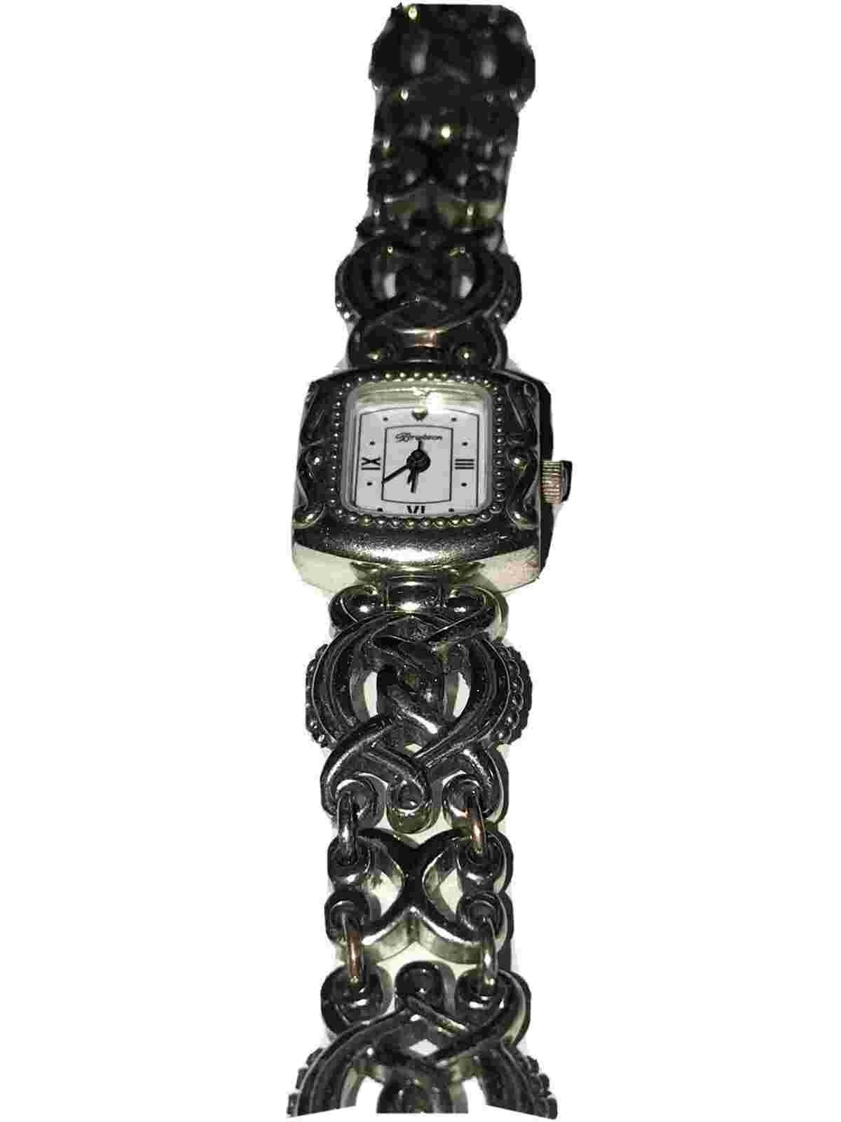 Brighton Rosarita Watch Silver Plate Link Bracelet Toggle Band Japan mvt
