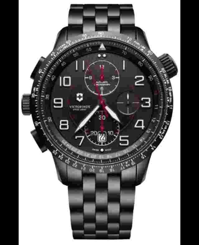 Victorinox Airboss Mach 9 45mm Black Stainless Steel Case and Bracelet with Black Dial Men's Wristwatch