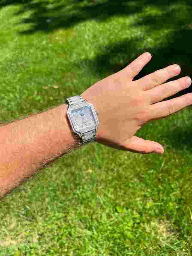 Real Mens 16ct MOISSANITE Watch Iced Automatic Movement Hip Hop Arabic Bust Down