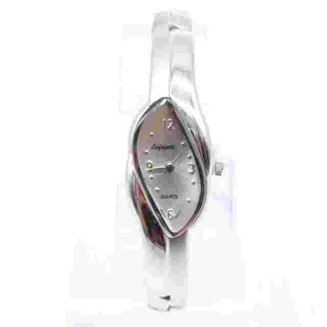 Vintage Lafayette Watch Womens Silver Tone Stainless Steel Classic Silver Dial
