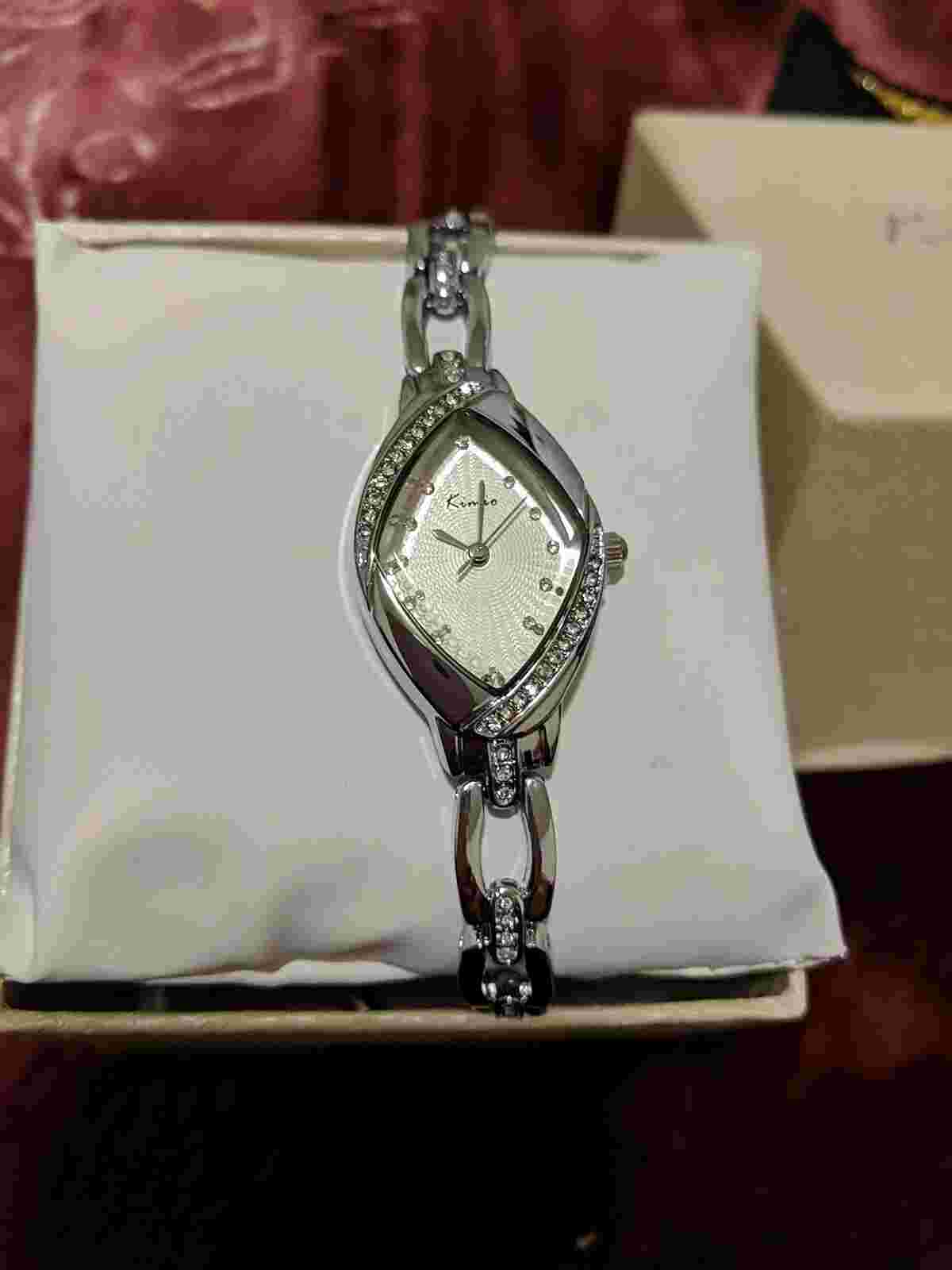 Kimio Silver Tone & Rhinestones Ladies Wrist Watch New with Tags