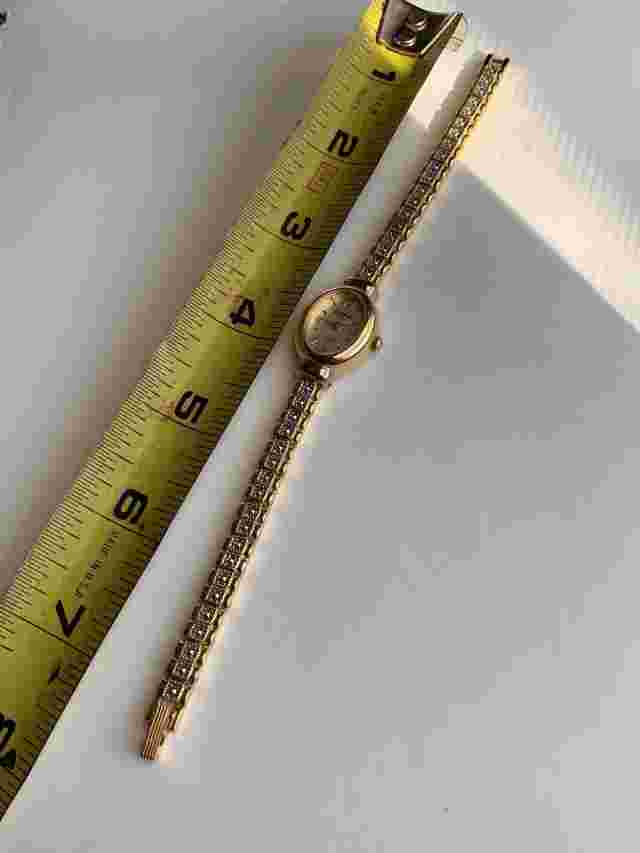 Gitano Gold tone Slim Dainty ladies watch with crystal/marcasite Style Untested