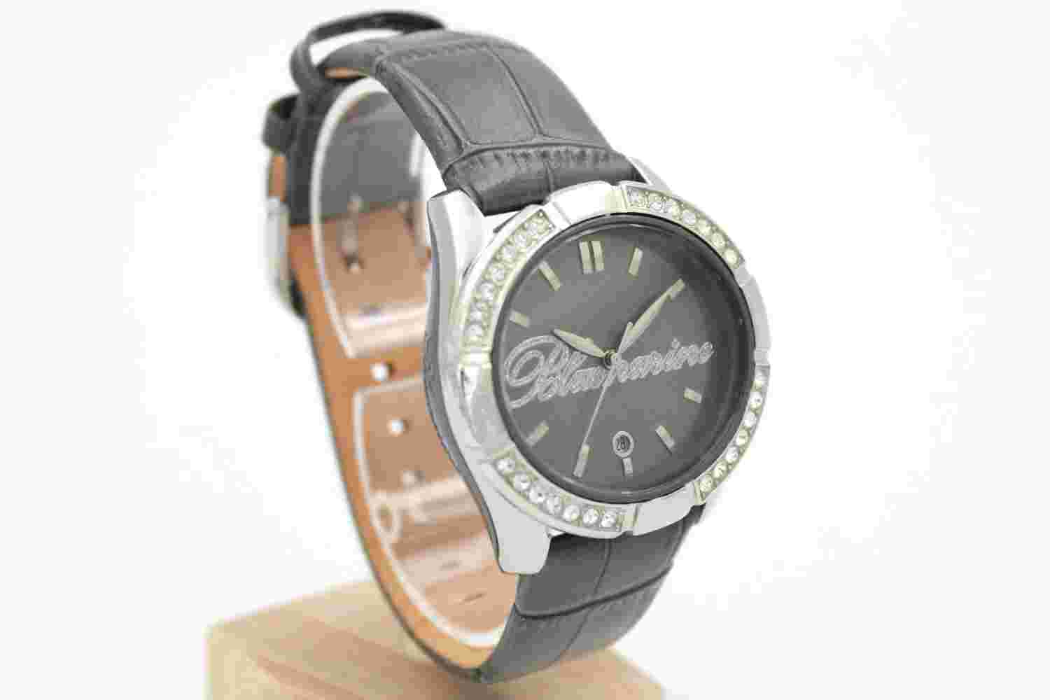Blumarine Gray Leather Cocco Print Luxury Watch Gray Dial Brill Promo