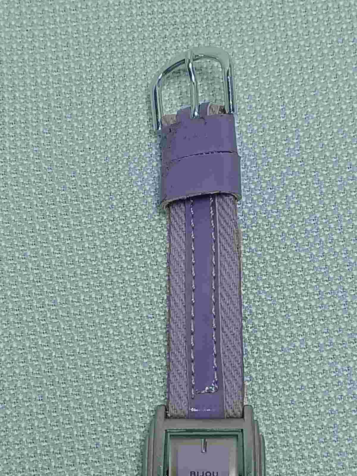 Bijou Quartz Watch Women's Rectangular Lavender New Battery Works EUC