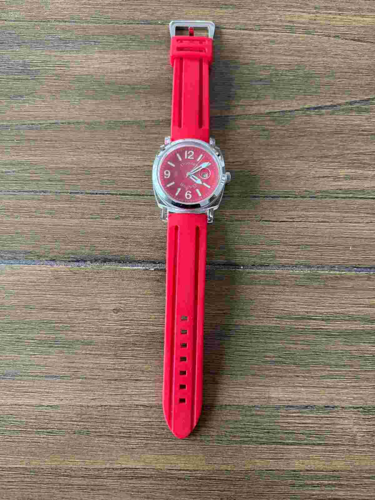 Dooney & Bourke women's vintage red sport watch with rubber strap
