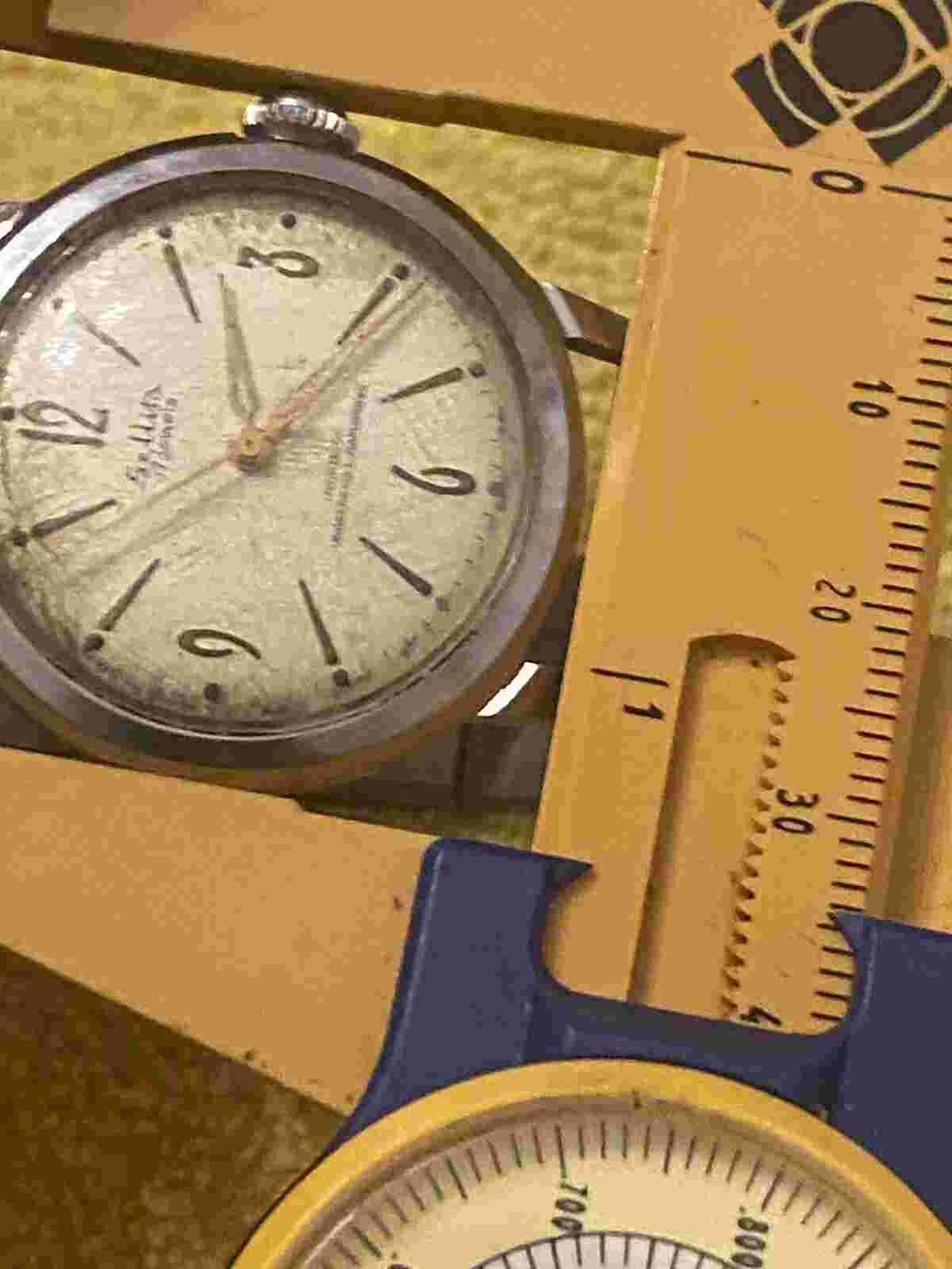 Vintage 1950s Sellita 17 jewel Gents stainless steel wrist watch mechanical