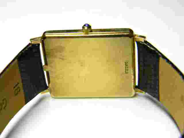 mens Cyma 14K Solid Gold rectangular tank roman numeral white face watch lot