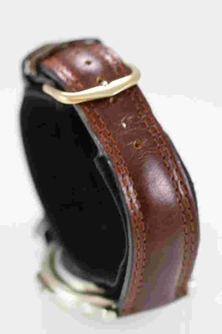Sierra Club Men Watch Stainless Silver Gold WR Leather Brown Date Green Quartz