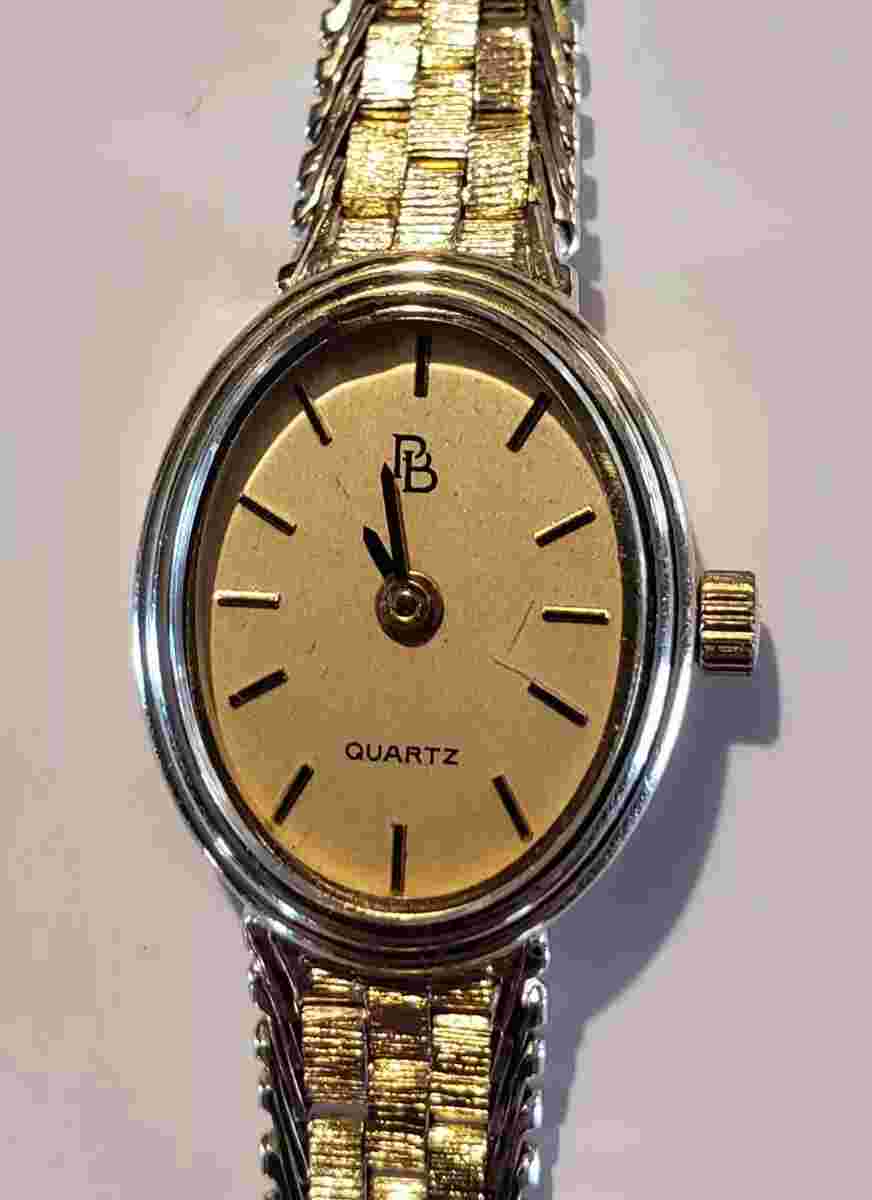 Vintage 14K Paul Breguette Ladies Wrist Watch 14K Tapered Band. Working