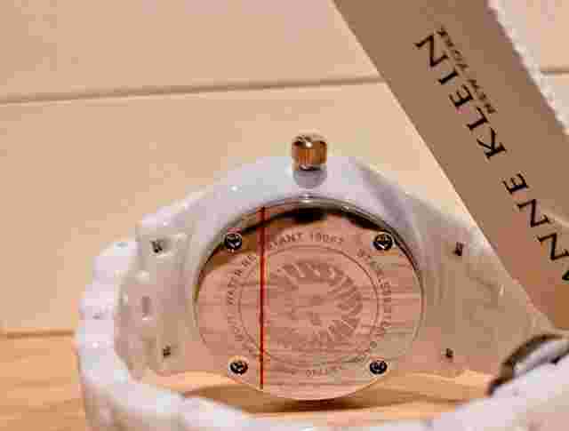 NWT Anne Klein White Woven Ceramic Bracelet Set Women's In-Fashion Time Piece