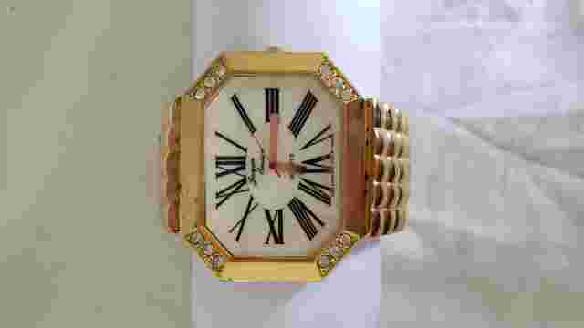 Jacques Couture Gold Fashion Oversided Quartz Watch Circa 1980s
