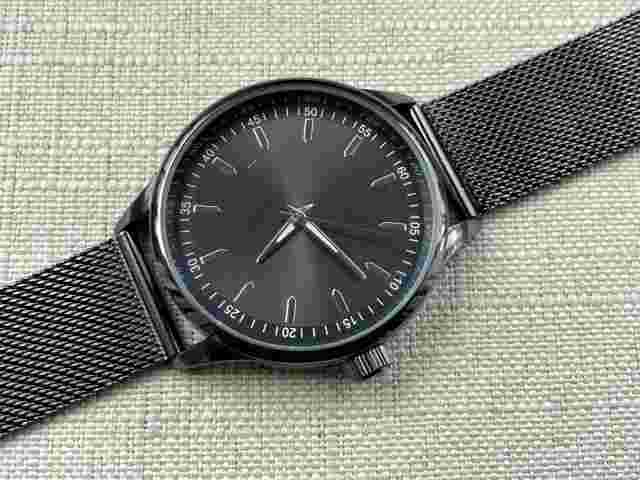 FMD Men Wristwatch Black Mesh Metal Band Quartz Analog Watch