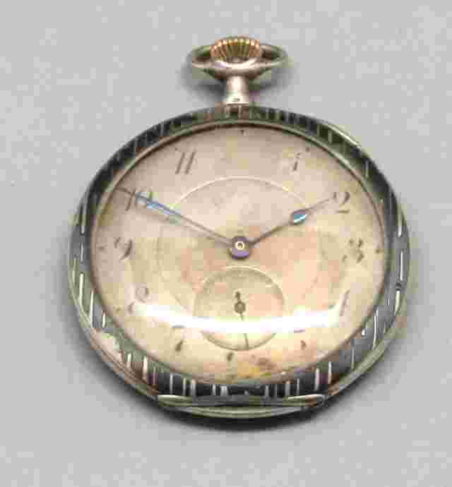 ANTIQUE Art Nouveau MOERIS Niello 800 Solid Silver 800 LEVER POCKET WATCH