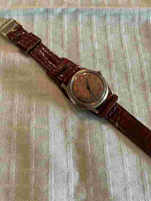 Vintage Men's ESKA Military-Style Wristwatch in Rose GP Bezel w/SS Back
