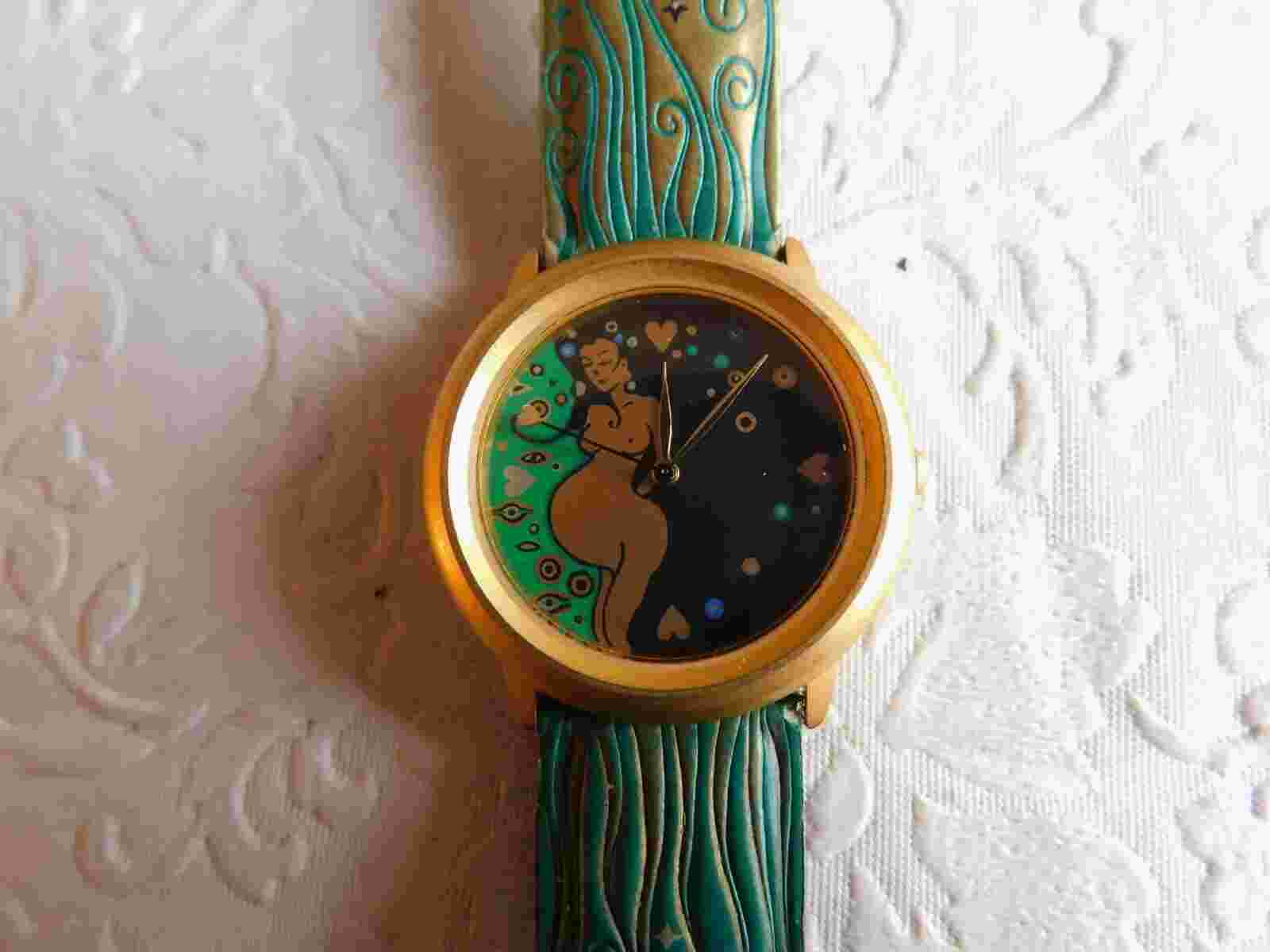 RARE ! VINTAGE ROLF CREMER ART DECO PREGNANT LOVER WRISTWATCH 455025 RUNS !