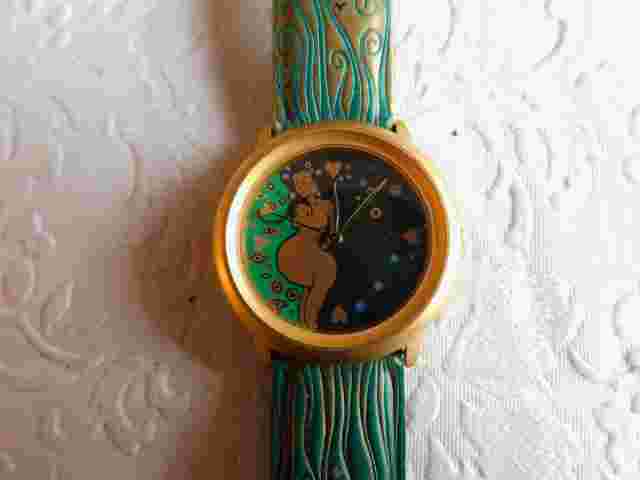 RARE ! VINTAGE ROLF CREMER ART DECO PREGNANT LOVER WRISTWATCH 455025 RUNS !