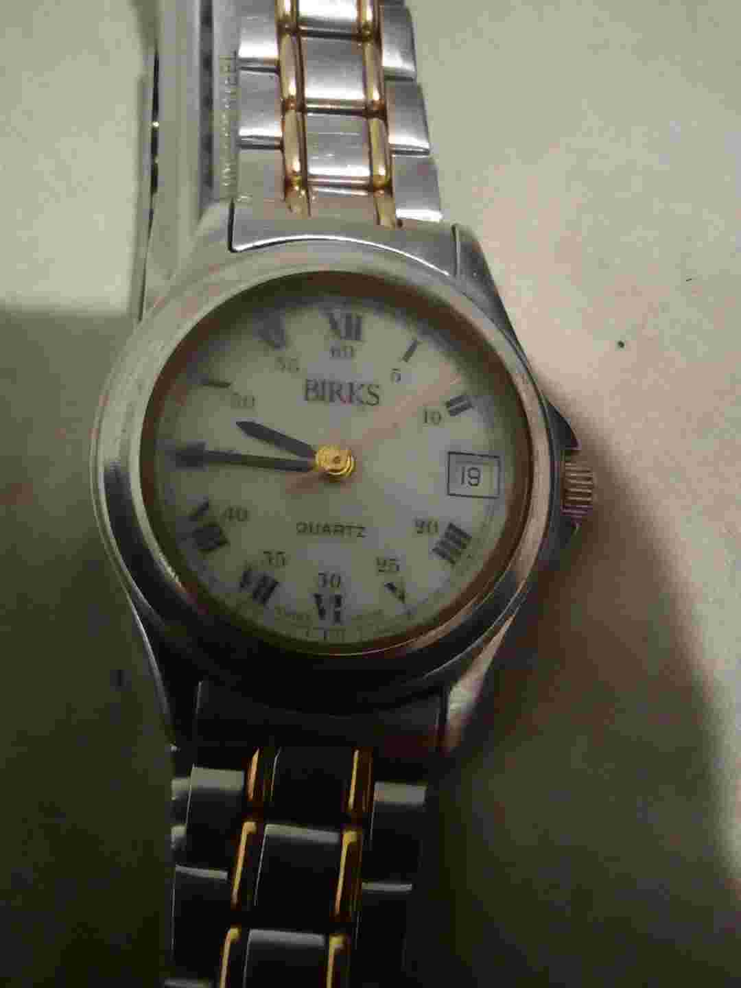 Birks Swiss made 5030.1Ladys7Jewel quartz Watch&date.Newbattery.7"Band.25mm Case