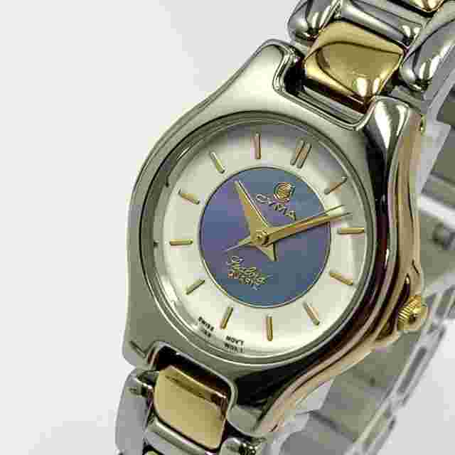 CYMA Women's 418 Watch Combi Gold Silver Stylish New Battery Working Condition
