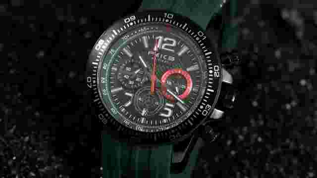 Men's Chronograph Quartz Watch Sport Japan Miyota Movement Rubber Strap Luminous