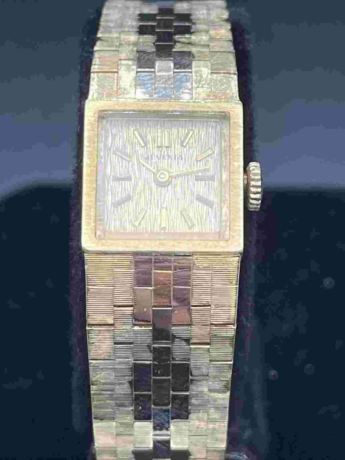 Vintage Ladies Juvenia  18K Yellow Gold Watch - 6 1/2" Solid Gold Bracelet Band