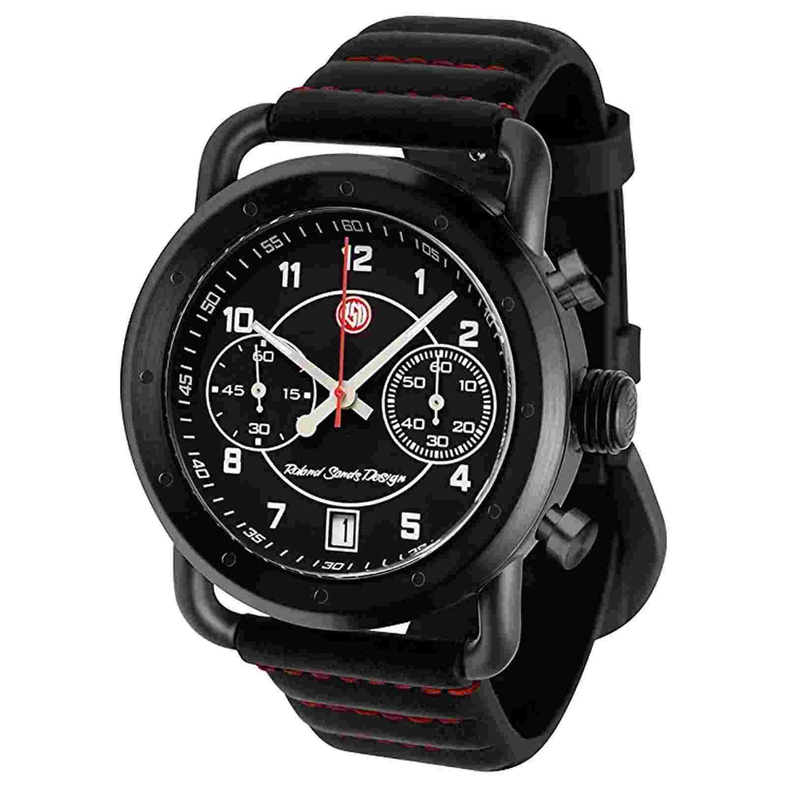 Szanto Icon Unisex Watch Roland Sands Signature Black and Red Strap IC RS 2252