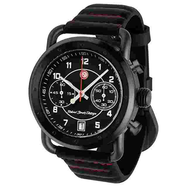Szanto Icon Unisex Watch Roland Sands Signature Black and Red Strap IC RS 2252