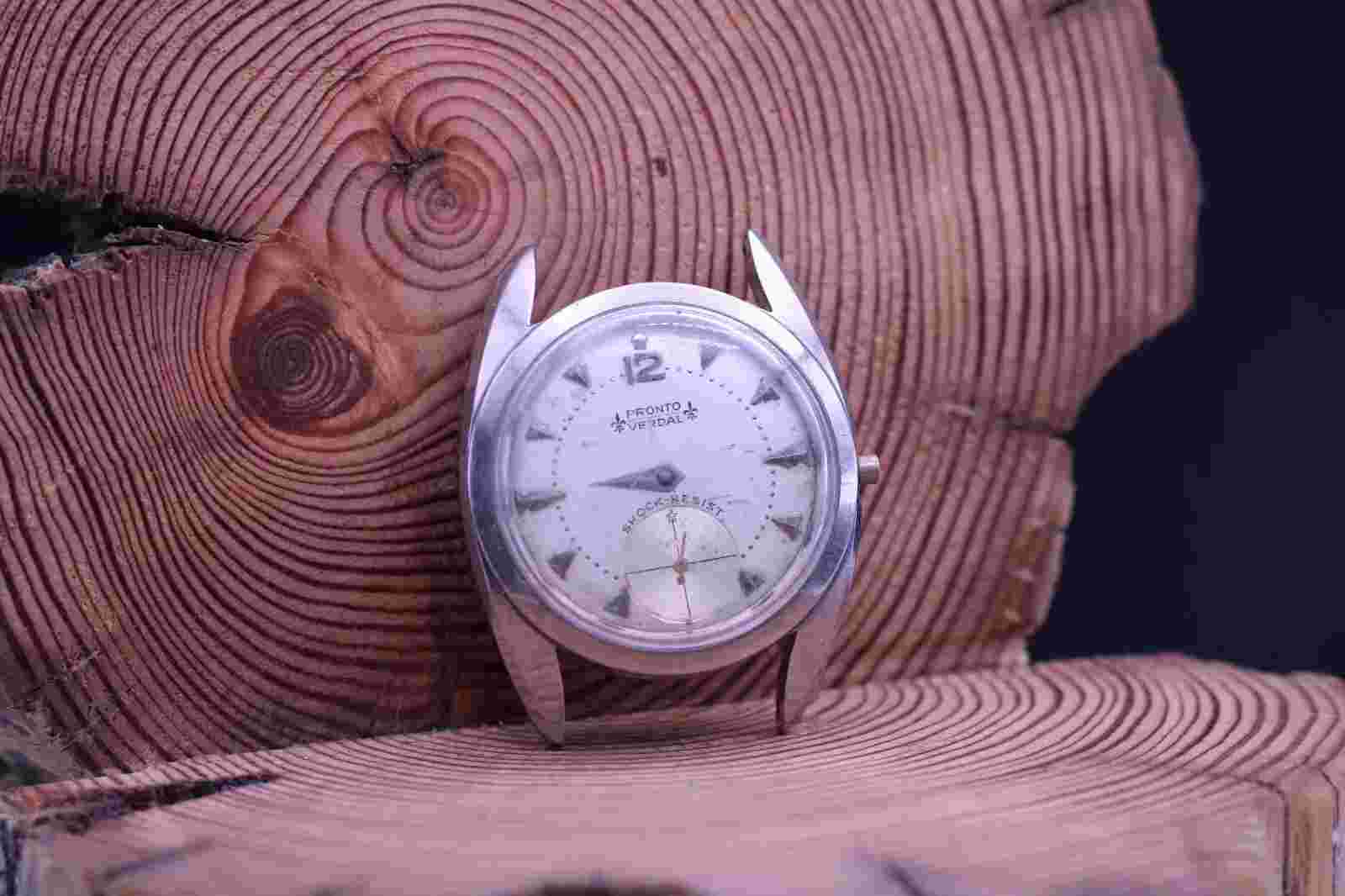 RARE PRONTO VERDAL TYPE TOUR DE FRANCE VINTAGE MEN'S WRIST WATCH 17j (JH)