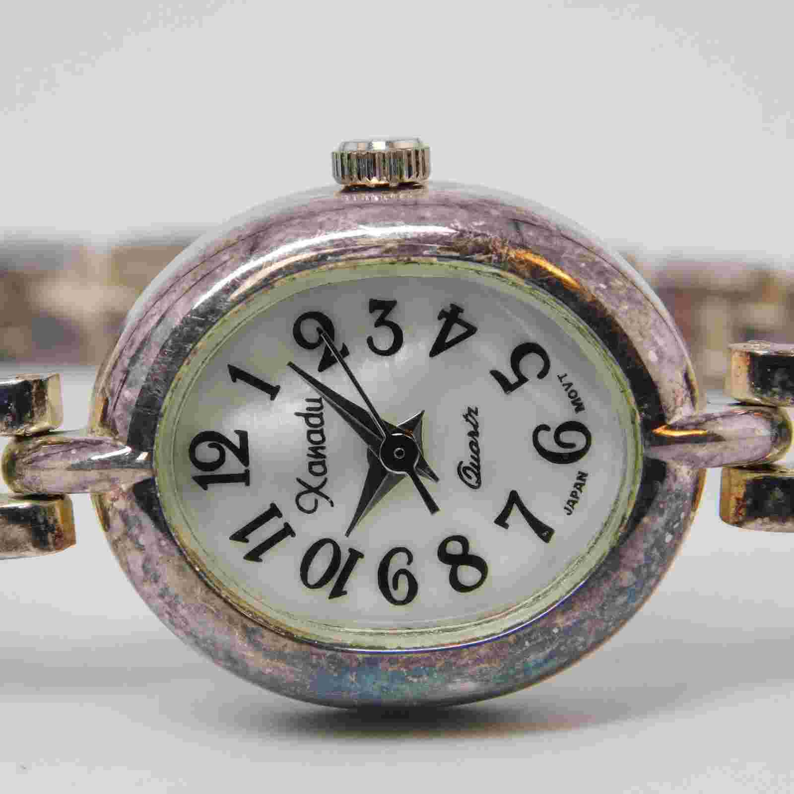 Xanadu Crystals Inlay Quartz Analog Women's Watch Sz. 6 1/2" New Battery