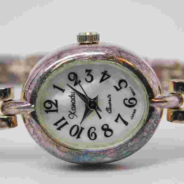 Xanadu Crystals Inlay Quartz Analog Women's Watch Sz. 6 1/2" New Battery