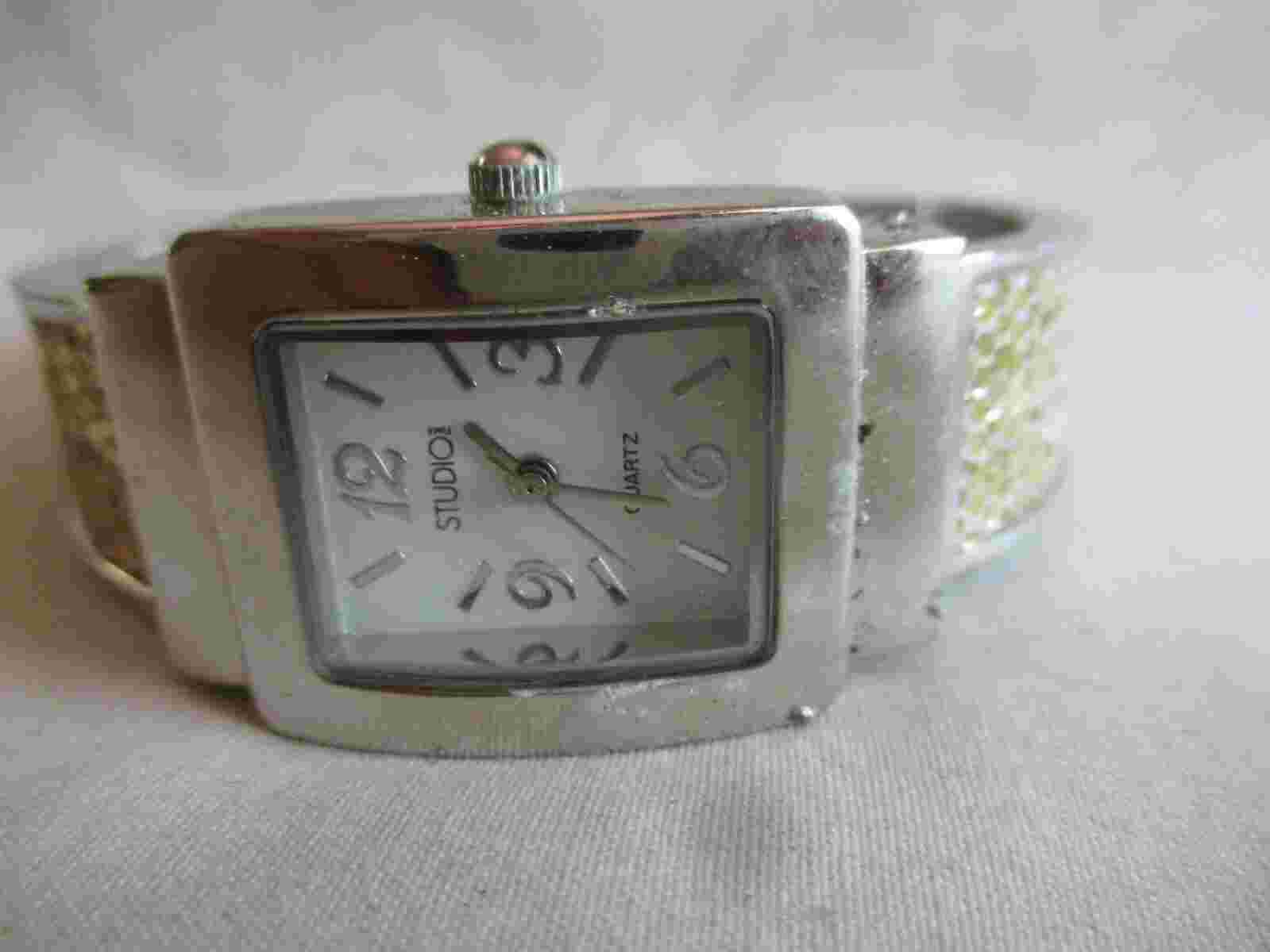 Studio Time Analog Wristwatch with a Cuff Band and Quartz Movement