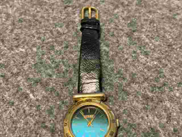 Women's GITANO Gold Tone Classic Dress/Casual Watch Blue Dial Leather G1473