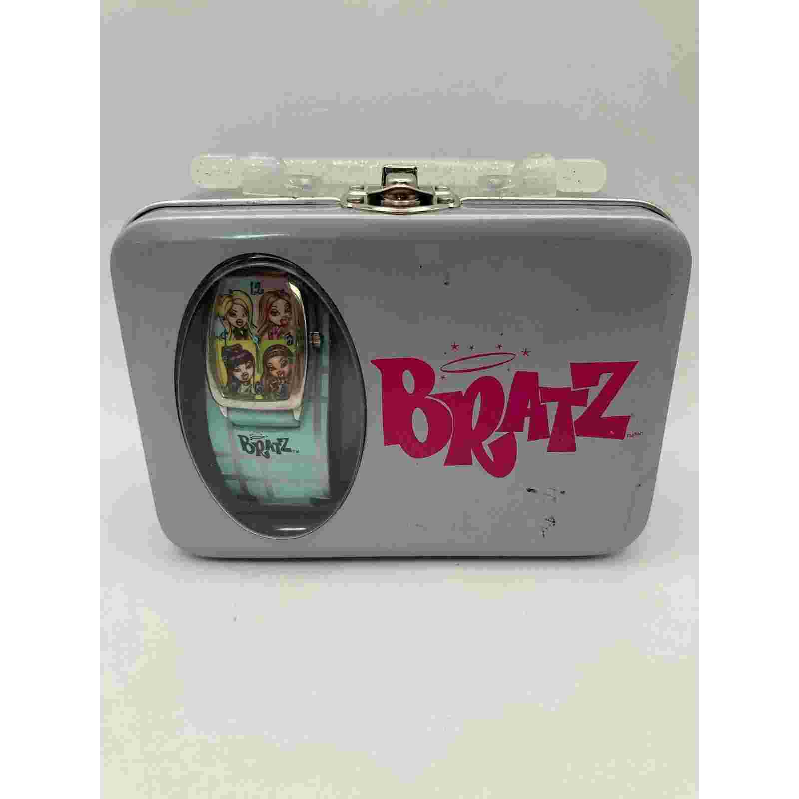 2004 Bratz Specialty Watch 4 Character Face and Small lunch Box WORKS
