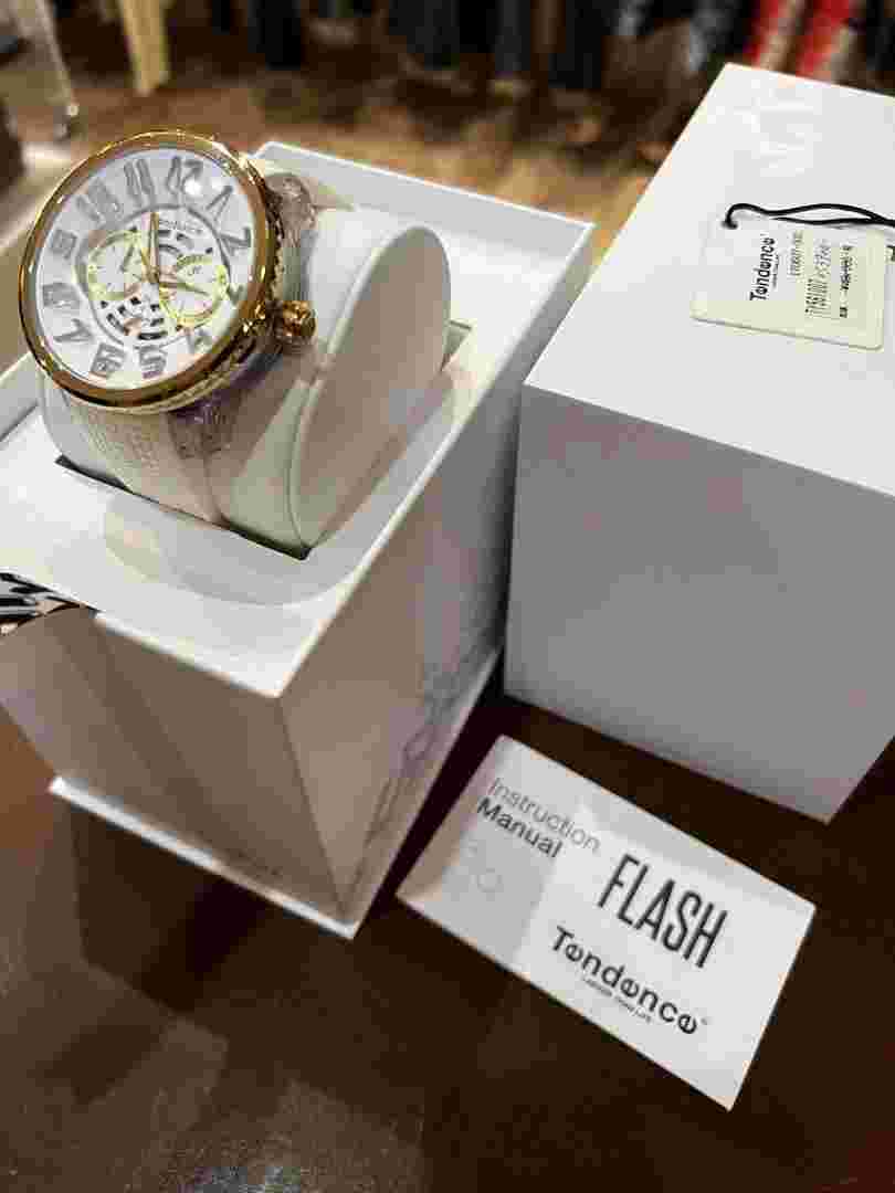 Men's Watch Tendence TY561007 Flash Day Date White Quartz with Box