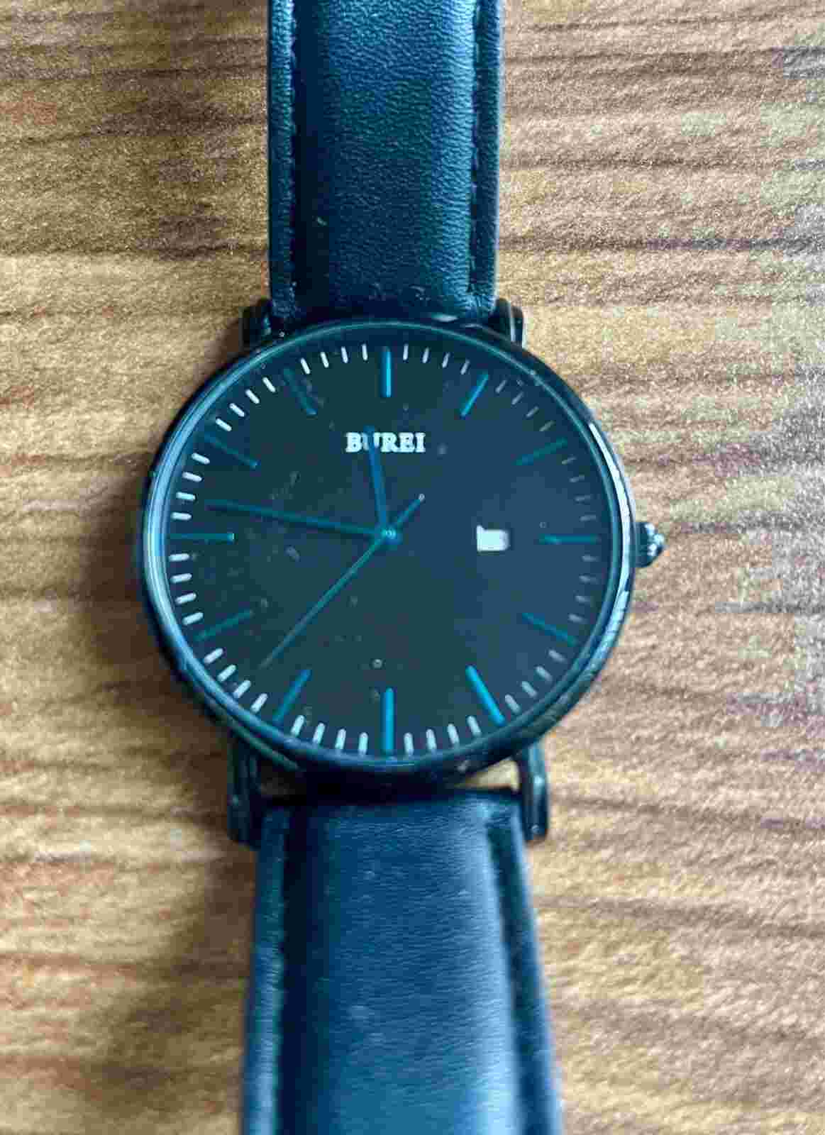 BUREI Men's Minimalist Watch Waterproof Date Quartz Stainless Steel Mesh Band