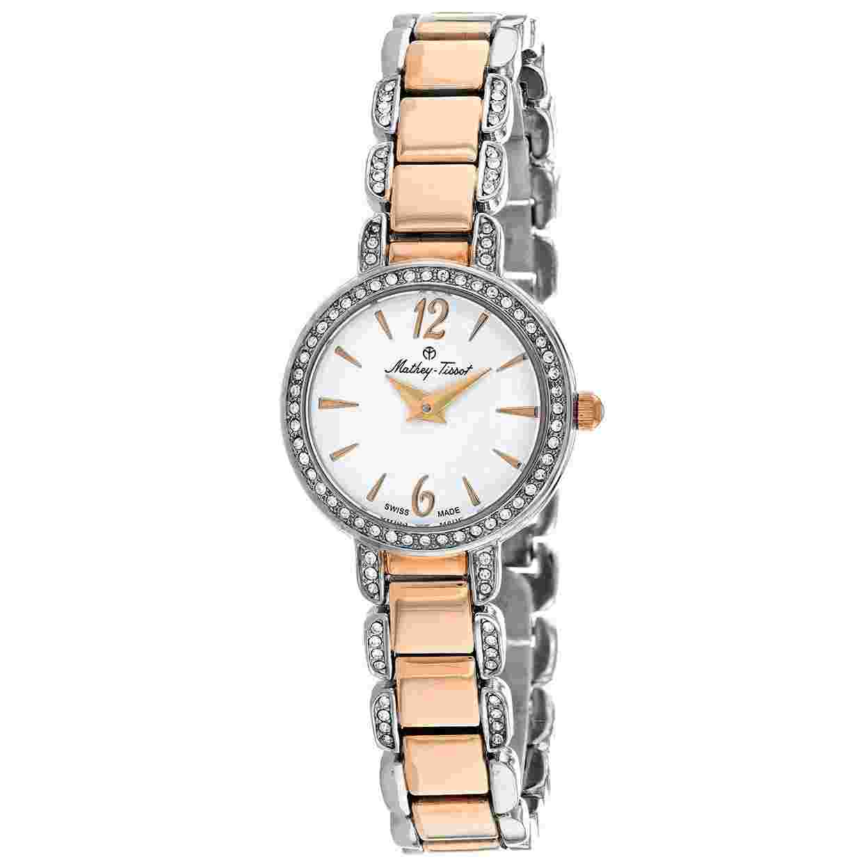 Mathey Tissot Fleury Womens White Dial Quartz Watch D6532BI Stainless Steel