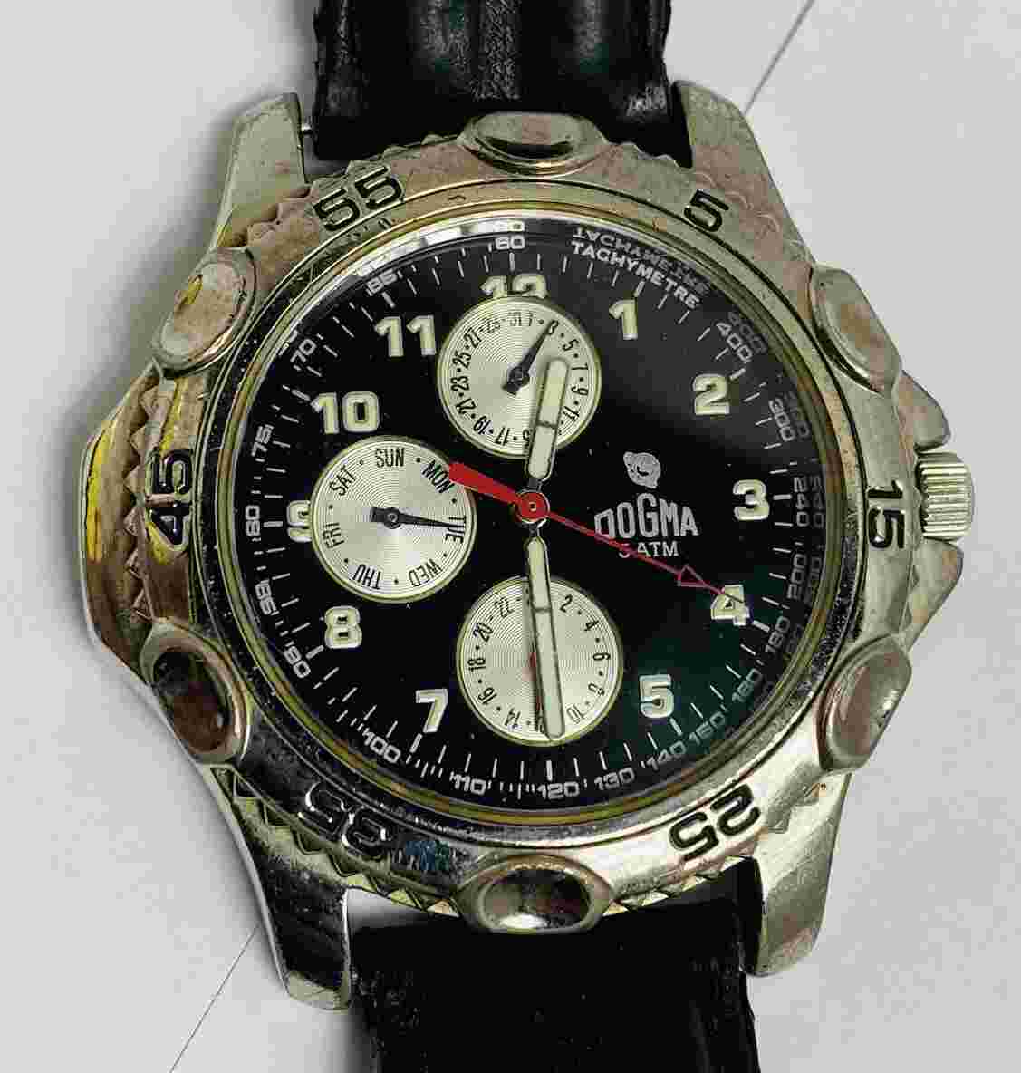 Vintage Dogma men watch Swiss design water resistant 5ATM NOT TESTED Sold AS-IS